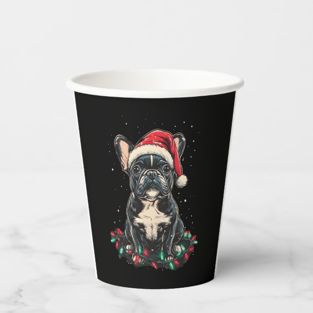 Gobelets En Papier French Bulldog Christmas Lights Xmas Dogs Gifts Me (Recto)