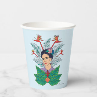 Gobelets En Papier Frida Kahlo | Oiseaux de Paradis Floral Graphic