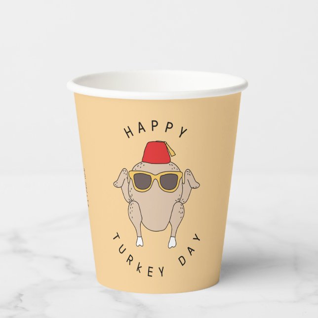 Gobelets En Papier FRIENDS™ | Joyeuse fête de la dinde (Recto)