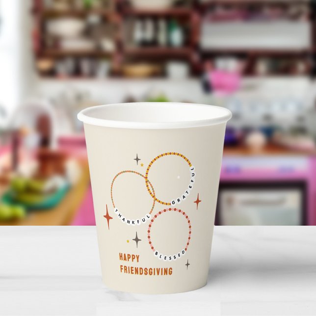 Gobelets En Papier Friendsgiving Thanksgiving Friendsgiving (Créateur téléchargé)