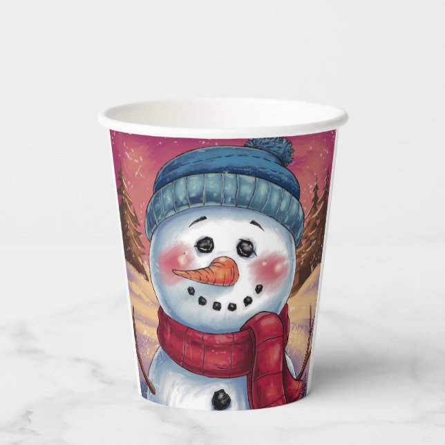 Gobelets En Papier Frosty tasse de papier Snowman (Verso)