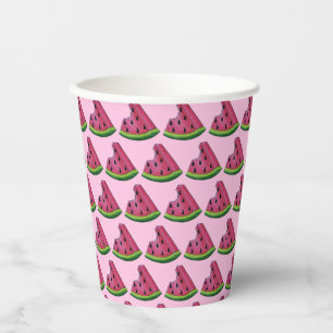 Gobelets En Papier Fruit de melon de melon de melon vert rose