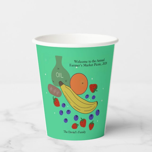 Gobelets En Papier Fruit et Huile Evénement 8 oz (Recto)