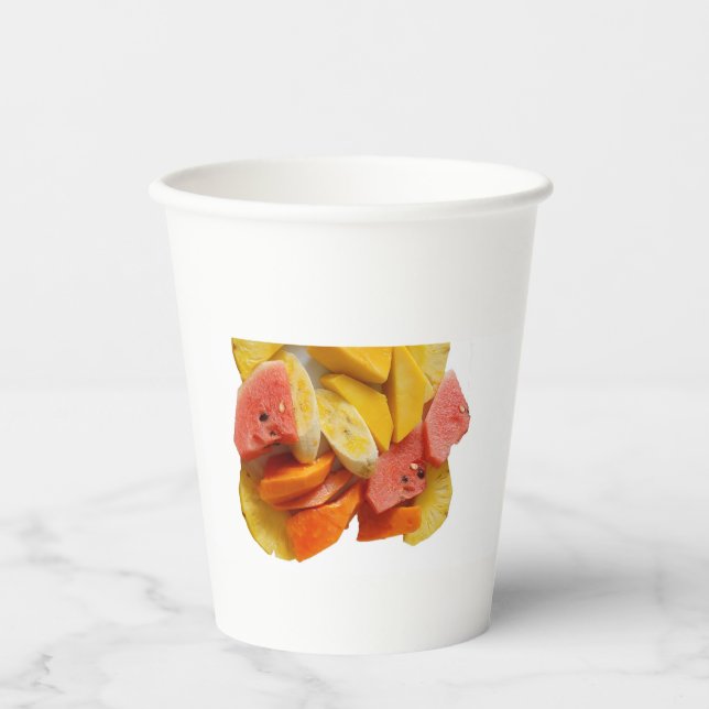 Gobelets En Papier fruits frais sains (Recto)