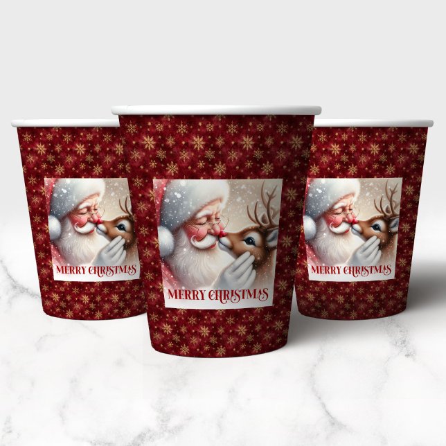 Gobelets En Papier Fun Christmas Cups for Kids Santa and Rudolph (Fun Christmas Cups for Kids Santa and Rudolph)