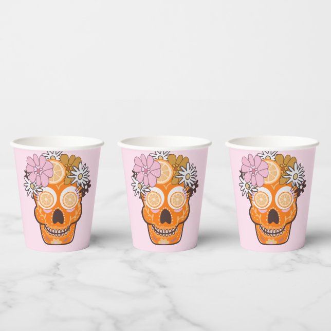 Gobelets En Papier Fun Day of the Dead Sugar Skull (Multi)