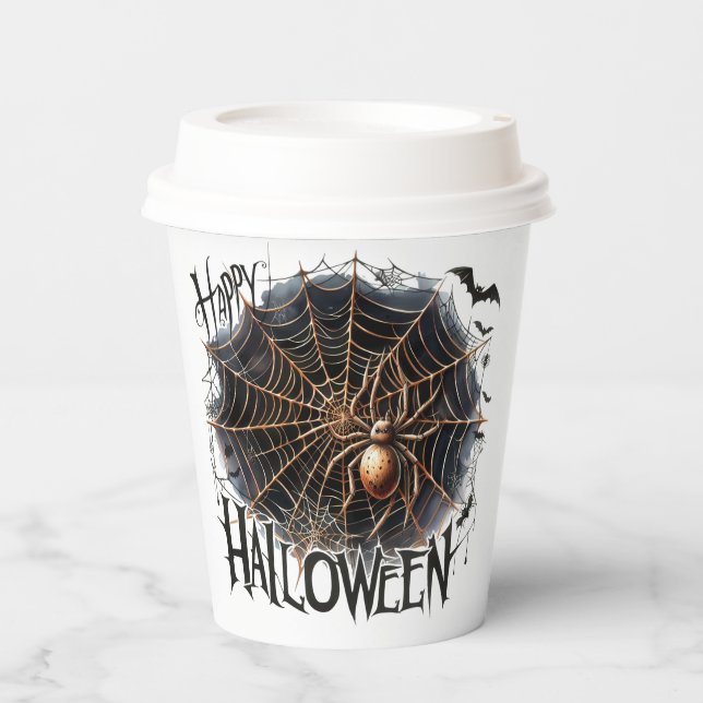 Gobelets En Papier Fun Spider Halloween Tasse en papier (Recto)