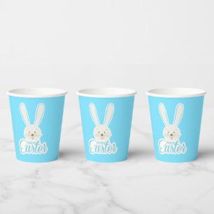 Gobelets En Papier FUNNY BUNNY Joyeux OEufs de Pâques Chasse fête mig