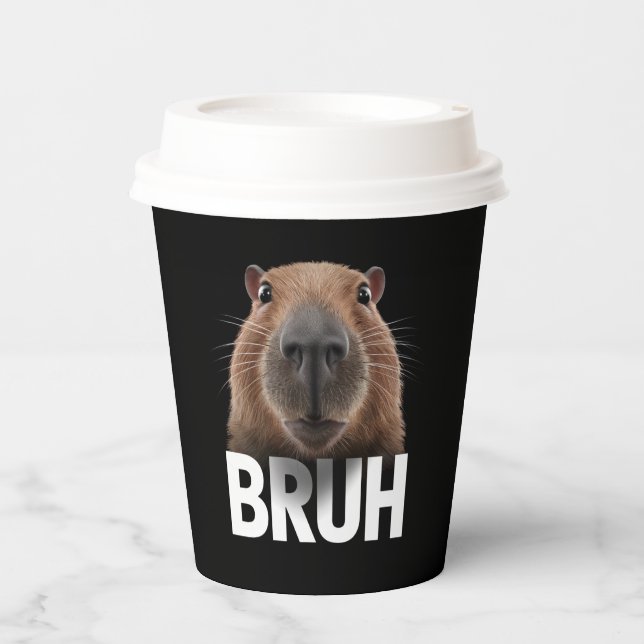 Gobelets En Papier Funny Capybara Bruh (Recto)