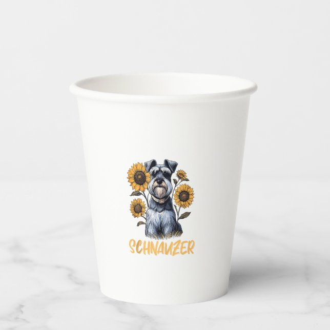 Gobelets En Papier Funny Chien Schnauzer (Recto)