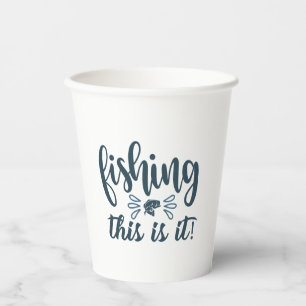 Gobelets En Papier Funny Fishing Shirt avec slogan