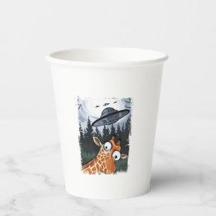 Gobelets En Papier Funny Giraffe UFO Zoo Animal Weird Meme Graphique