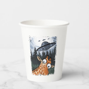 Gobelets En Papier Funny Giraffe UFO Zoo Animal Weird Meme Graphique