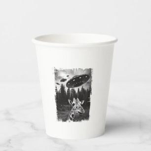 Gobelets En Papier Funny Giraffe UFO Zoo animal Weird meme Graphisme