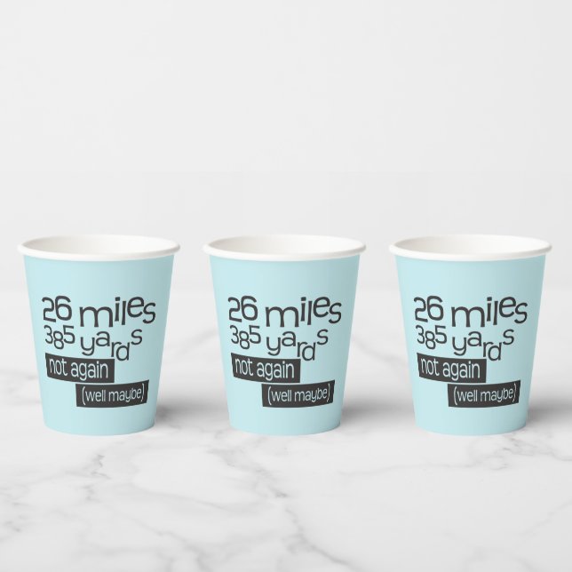 Gobelets En Papier Funny Marathon Runner 26 miles 385 yards Paper Cup (Multi)