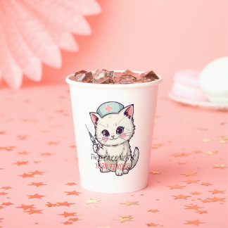 Gobelets En Papier Funny Nurse Cat The Vein Finder Personalized