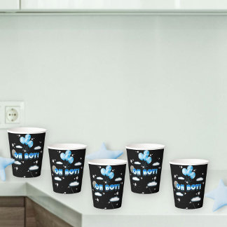 Gobelets En Papier Galaxie cosmique Ballons bleu nuit Baby shower mig