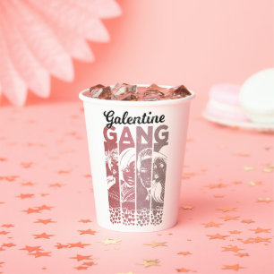 Gobelets En Papier Galentine Gang Vintage Valentines Femme Visages