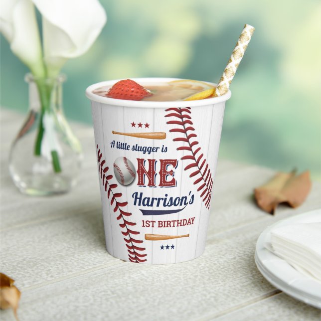 Gobelets En Papier Garçons Baseball 1er anniversaire (Insitu)