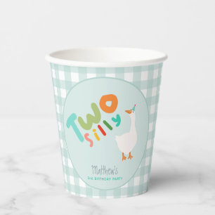 Gobelets En Papier Garçons Blue Two Silly Goose Blue 2e anniversaire