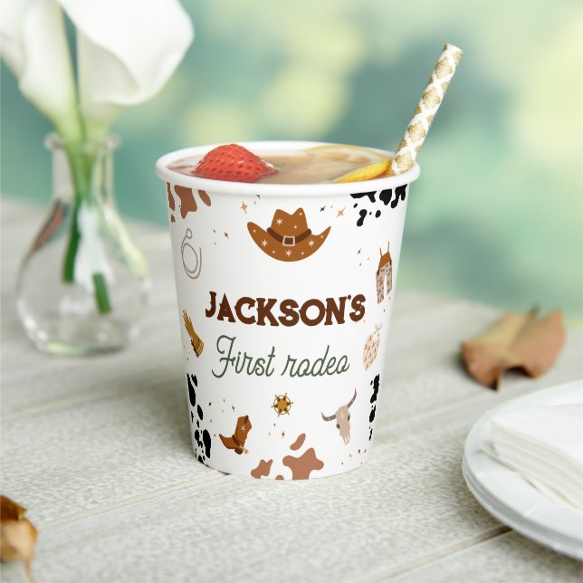 Gobelets En Papier Garçons Mon premier rodéo Cowboy 1er anniversaire (Insitu)