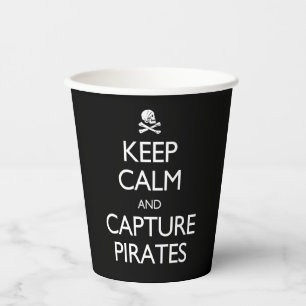 Gobelets En Papier Gardez le calme et captez les pirates de la coupe