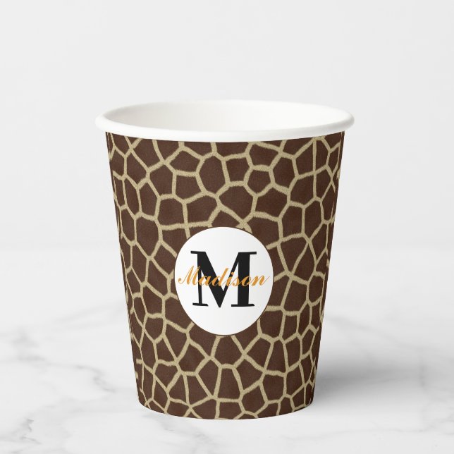 Gobelets En Papier Giraffe Animal Print (Recto)