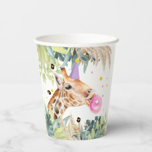 Gobelets En Papier Giraffe Fête Animaux Anniversaire Zoo Safari