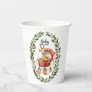 Gobelets En Papier Giraffe mignonne dans le Baby shower d'hiver de Ca