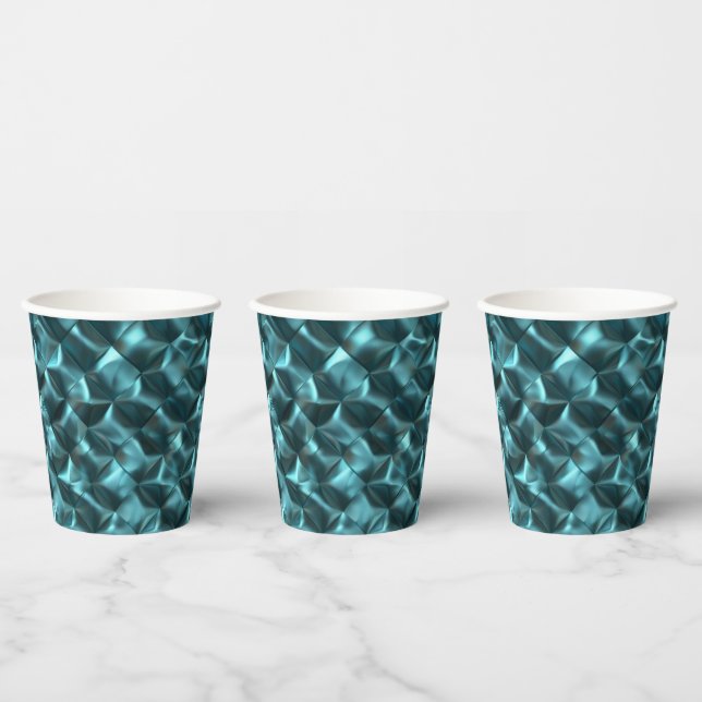 Gobelets En Papier Glam Abstrait bleu turquoise (Multi)