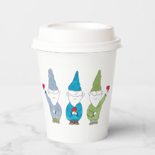 Gobelets En Papier Gnomes Avec des Cœurs