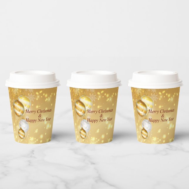 Gobelets En Papier Gold Christmas Balls Paper Cup (Multi)