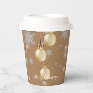 Gobelets En Papier Gold Christmas Ornamy Paper Cup