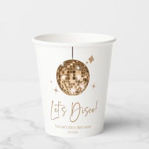 Gobelets En Papier Gold Disco Ball Let's Disco Anniversaire