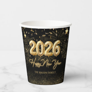 Gobelets En Papier Gold New Year's Eve Party Paper Cups