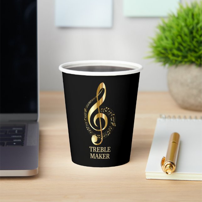 Gobelets En Papier Golden Musical Design Paper Cup (Insitu)