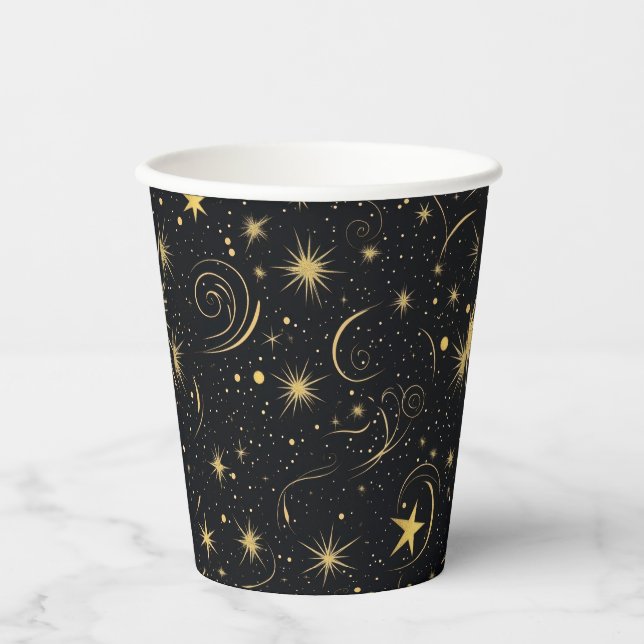 Gobelets En Papier Golden Stars Paper Cup (Recto)