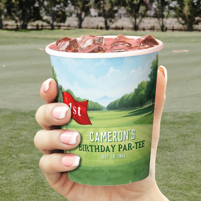 Gobelets En Papier Golf 1er Anniversaire Trou De Fête En Un (Golf 1st Birthday Party Hole In One Paper Cups
)