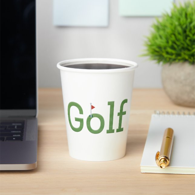 Gobelets En Papier GOLF avec flagstick café Mug (Insitu)