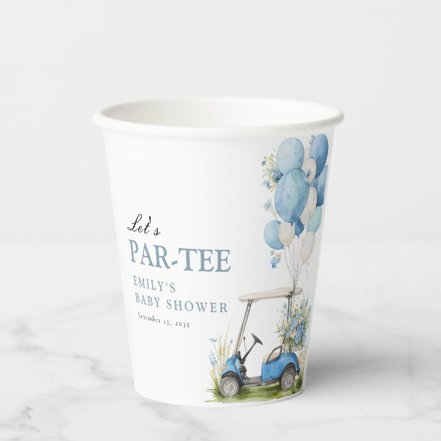 Gobelets En Papier Golf Let's Par-tee Boy Baby Shower (Recto)