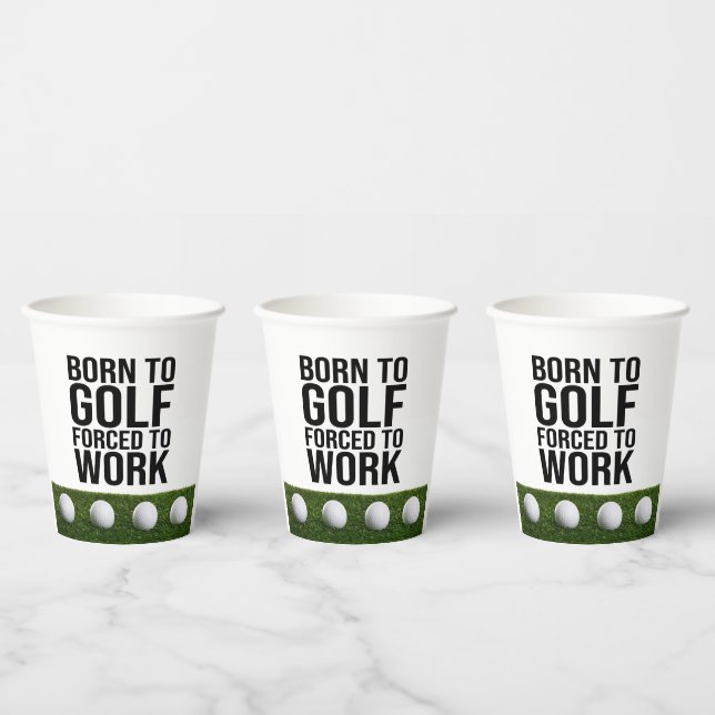Gobelets En Papier Golf né au golf forcé au travail (Multi)