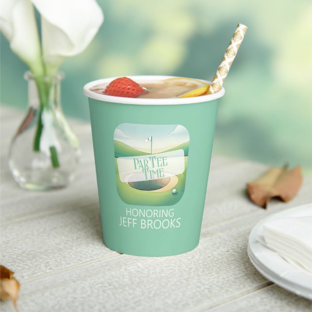 Gobelets En Papier Golf Thème Green Party (Insitu)