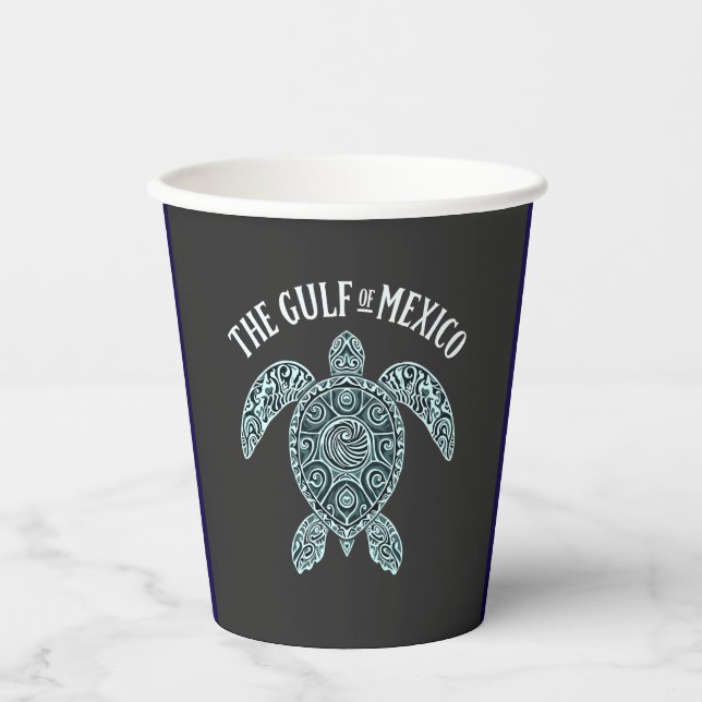 Gobelets En Papier Golfe du Mexique Turtle Sea Latino (Recto)