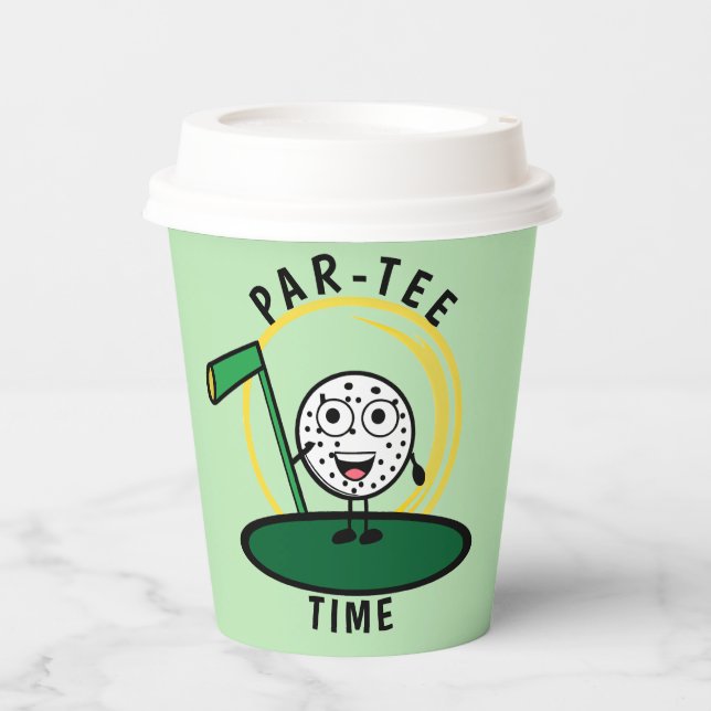 Gobelets En Papier Golfers Par-Tee Time (Recto)
