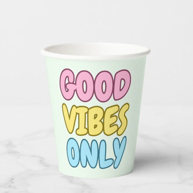 Gobelets en papier Good Vibes Only (Recto)