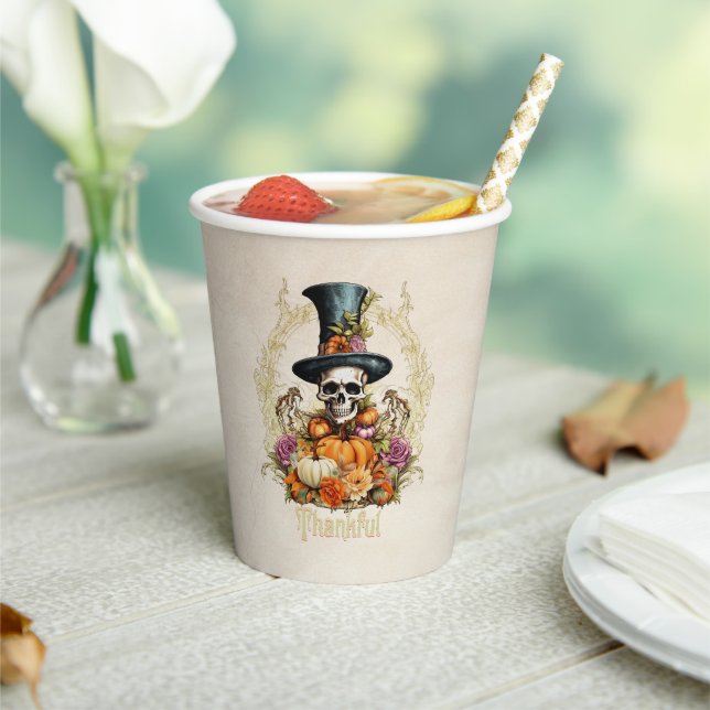 Gobelets En Papier Goth Déplaisant Skeleton Merci (Insitu)