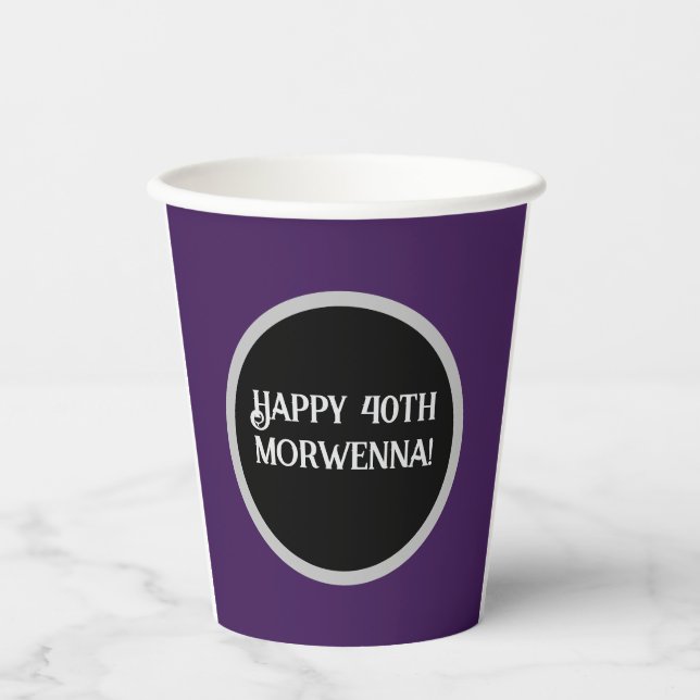 Gobelets En Papier Goth foncé violet clair (Recto)