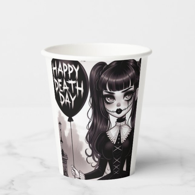 Gobelets En Papier Goth Girl (Recto)