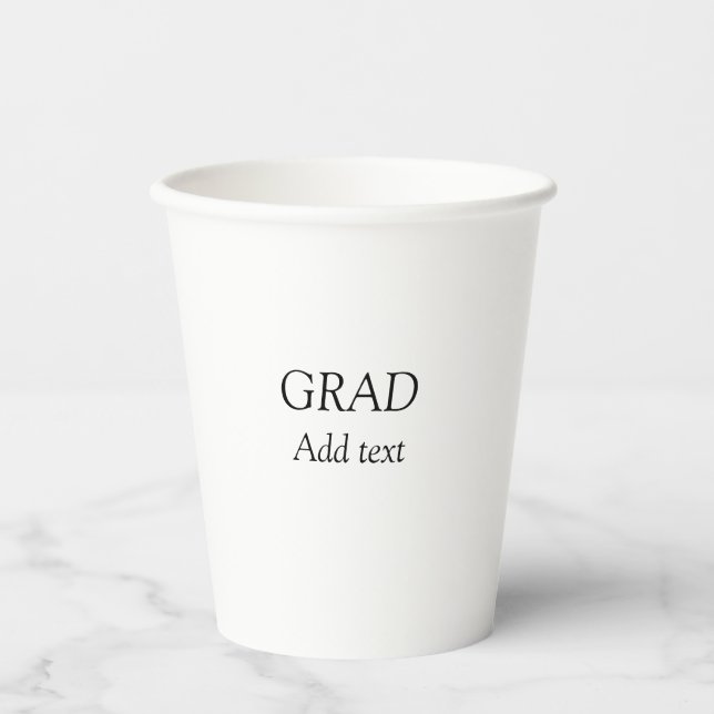 Gobelets En Papier Grad simple graduation minimale élégante typo mode (Recto)
