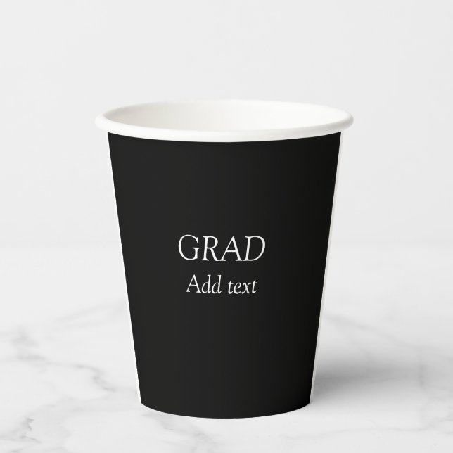 Gobelets En Papier Grad simple graduation minimale élégante typo mode (Recto)